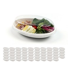 샐러드 포장용기세트 타원형 중 L-066, 50세트