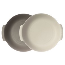 Nineware 義大利麵碗 2入, 方便把手, 輕盈, BPA Free, 適用微波爐和洗碗機, 象牙白 + 灰色, 1組