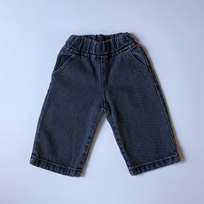 키즈흑청반바지