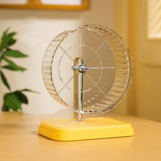 랜보어 햄스터 컬러받침대 클리어 쳇바퀴 17cm, 옐로우, 1개