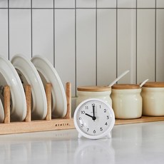GNHom 高強度材質兩用強力吸附桌上多功能時鐘, 乳白色