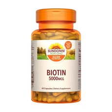 SUNDOWN NATURALS 日落恩賜 生物素 5000mcg + 鈣膠囊 960mg, 60顆, 1瓶