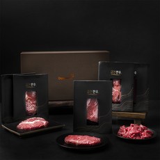 금천한우 1등급 정육혼합 등심 200g + 채끝 200g + 국거리용 200g x 2개입 + 불고기용 200g x 2개입 세트 (냉장), 1세트