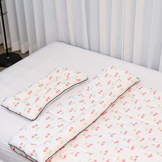 아띠블랑 유아용 일체형 와이드 베개 + 이불 세트, 달콤체리