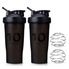 10도씨 블렌딩 쉐이커 보틀 + 블랜더볼, 블랙, 600ml, 2개
