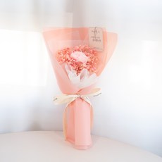 아스파시아 생화 세핀 프리저브드 안개꽃 카네이션 꽃다발 + 메시지 카드 + 용돈 봉투 세트 + 쇼핑백, 핑크(꽃다발), 1세트
