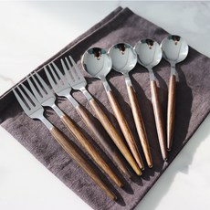좋은예감 아르센 커트러리 세트 실버A, 1세트, 티스푼 4p + 티포크 4p 1세트, 티스푼 4p + 티포크 4p
