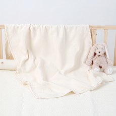 아이레빗 유아용 3중 순면 사계절 엠보싱 블랭킷, 아이보리