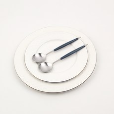 보겐 몽블랑 큐티 커트러리 디저트스푼, 블루, 2개