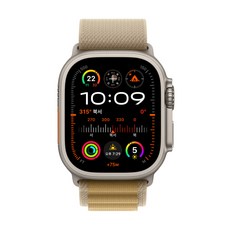 Apple 정품 2024 애플워치 Ultra 2 티타늄 알파인 루프, 49mm, GPS+Cellular, 내추럴 / 탠, Medium