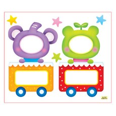 Fantastic環境裝飾照片姓名貼紙 2種*5入組, 1組, 2 動物列車 2 N-707