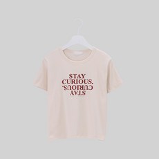 Chic Fox 女款Stay Q字母短袖T恤, 乳白色
