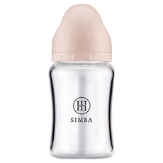 Simba 小獅王辛巴 蘊蜜質金玻璃寬口防脹氣奶瓶 新生專用, 栗粉, 180ml, 1個
