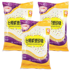 台糖 貳號砂糖 500g, 無添加化學物，適合烘焙與料理, 3包