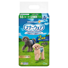 Unicharm Pet 禮貌帶 男用 SS號, 適用於腰圍 30-35cm, 體重 2.5-4.0kg 犬隻, SS(腰圍30~35cm 體重2.5~4kg), 48片, 1包