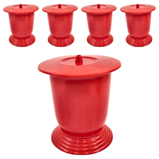 HOUSE 好室喵 特大紅色便器，圓徑280x高300mm，容量7L，耐重80kg, 紅色, 5個