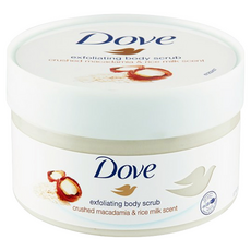 Dove 多芬 身體磨砂膏，澳洲堅果+米奶，溫和去角質, 225g, 1罐