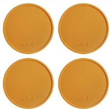 ade.l 圓形矽膠杯墊，芥末黃色 99毫米 4入, 4個, 99mm