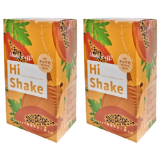 MIHONG 米鴻生醫 HiShake 纖穀奶昔 木瓜牛奶風味, 蛋白質含量>40%, 台灣嚴選, 26種維生素、礦物質, 5包, 30g, 2盒
