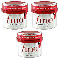 fino 高效滲透護髮膜，適用於極度受損髮質，深層滋養，強韌彈力，適合各種髮質, 230g, 3罐
