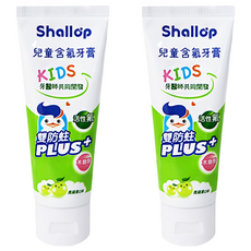 Shallop 刷樂 兒童含氟牙膏 青蘋果, 90g, 2條