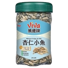 ViVa 萬歲牌 杏仁小魚, 芝麻調味, 鹹香酥脆, 270g, 4罐