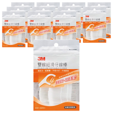 3M 雙線細滑牙線棒 散裝量販包, 32支, 12包