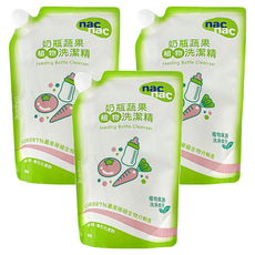 nac nac 奶瓶蔬果植物洗潔精補充包, 600ml, 3包