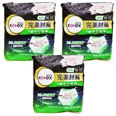 Kotex 靠得住 抑菌晚安好眠褲 褲型衛生棉, XL 腰圍35~48吋, 2件, 3包
