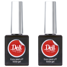 Deli Beauty 輕鬆卸甲可剝式美甲底層凝膠 10ml, 透明, 2瓶