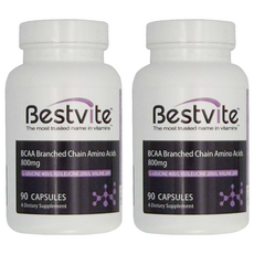 Bestvite BCAA支鏈胺基酸膠囊 800mg, 90顆, 900mg, 2瓶