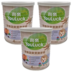 YouLuck 育樂 黑棗麥精, 促進食慾 排便順暢 4個月以上寶寶適用, 280g, 3罐