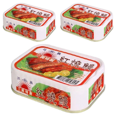 三興 全開 紅燒鰻, 105公克, 台灣原產地, 3罐, 105g