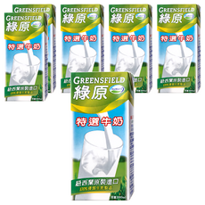 GREENSFIELD 綠原 特選牛奶 保久乳, 1000ml, 精選高品質新鮮牛乳, UHT技術, 無菌包裝, 1L, 6瓶