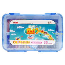Pentel 飛龍文具 粗粉蠟筆組, 大型 36色, 1盒