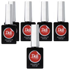 Deli Beauty 輕鬆卸甲可剝式美甲底層凝膠 10ml, 透明, 6瓶