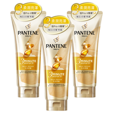 PANTENE 潘婷 3 MINUTE MIRACLE 乳液護髮精華, 染燙修護 秀髮光澤, 180ml, 3條
