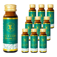 紫金堂 草本防護飲, 12種中藥成分, 含白扁豆、靈芝多醣體及薄荷, 50ml, 10瓶