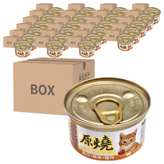 原燒 全齡貓 貓罐, 特級白身鮪魚+鮮雞肉, 含豐富食物纖維和魚油DHA, 雞肉 + 鮪魚 + 蟹肉, 80g, 24罐
