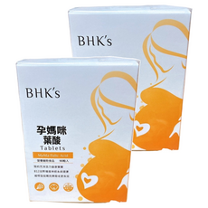 BHK's 孕媽咪葉酸錠, 599微克, 維生素B12, 90粒入, 緩釋型錠劑，純素可食, 90顆, 2盒