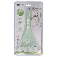 MOCODO 伴佳家 滾珠頭皮按摩器，附滾珠頭皮按摩器，360度滾轉，深層按摩, 綠色, 1支