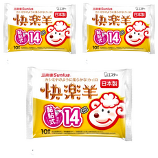 Sunlus 三樂事 快樂羊暖暖包, 持續14小時, 黏貼式, 3包