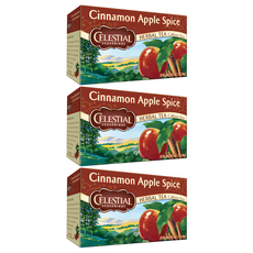 CELESTIAL SEASONINGS 詩尚草本 蘋果肉桂茶, 無咖啡因草本茶, 20茶包, 1.7 OZ (48g), 2.4g, 20包, 3盒
