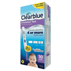 Clearblue 第二代排卵檢測試筆 Set, 高敏感吸水力好, 在家輕鬆檢測, 電子測試筆*1+測試棒*10, 1盒