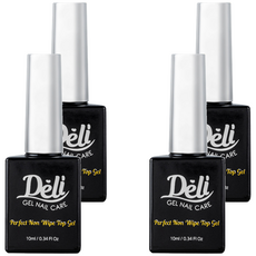 Deli Beauty Perfect 免清上層美甲凝膠, 10ml, 透明, 4瓶