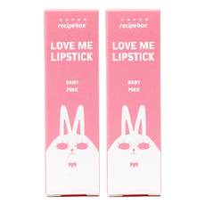 recipebox 韓兔 Love Me 口紅 - 嬰兒粉色, 寶寶粉, 2支