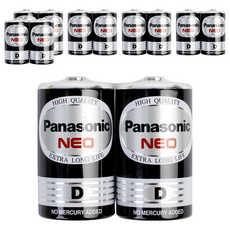 Panasonic 國際牌 錳乾電池 1號 黑色, 2顆, 6組