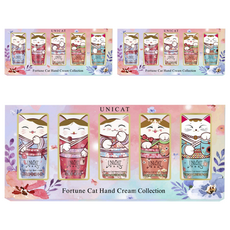 UNICAT 變臉貓 花香系列手霜禮盒5入組 (藍風鈴/玫瑰/依蘭/櫻花/茉莉)，質地輕盈保濕, 3盒