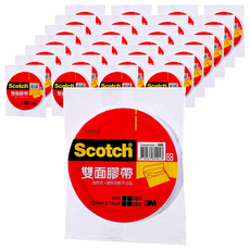 3M Scotch 雙面膠帶, 黏性佳 易撕 適用於一般文書、信封、勞作 12mm x 15yd, 668, 78個