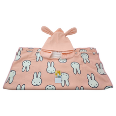 miffy 米飛 正版授權兒童連帽浴袍 120 x 60cm, 淺粉, 1個